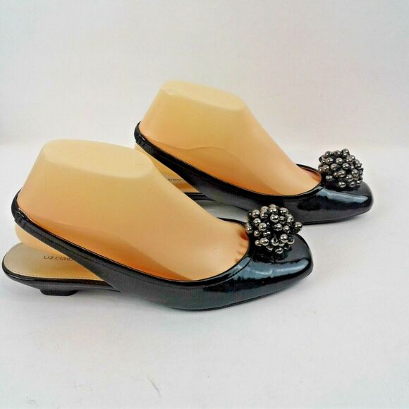 Liz Claiborne Womens Black 1.25" Heel Slingback Loafers w/Bead Clusters Size 8M - Picture 4 of 7